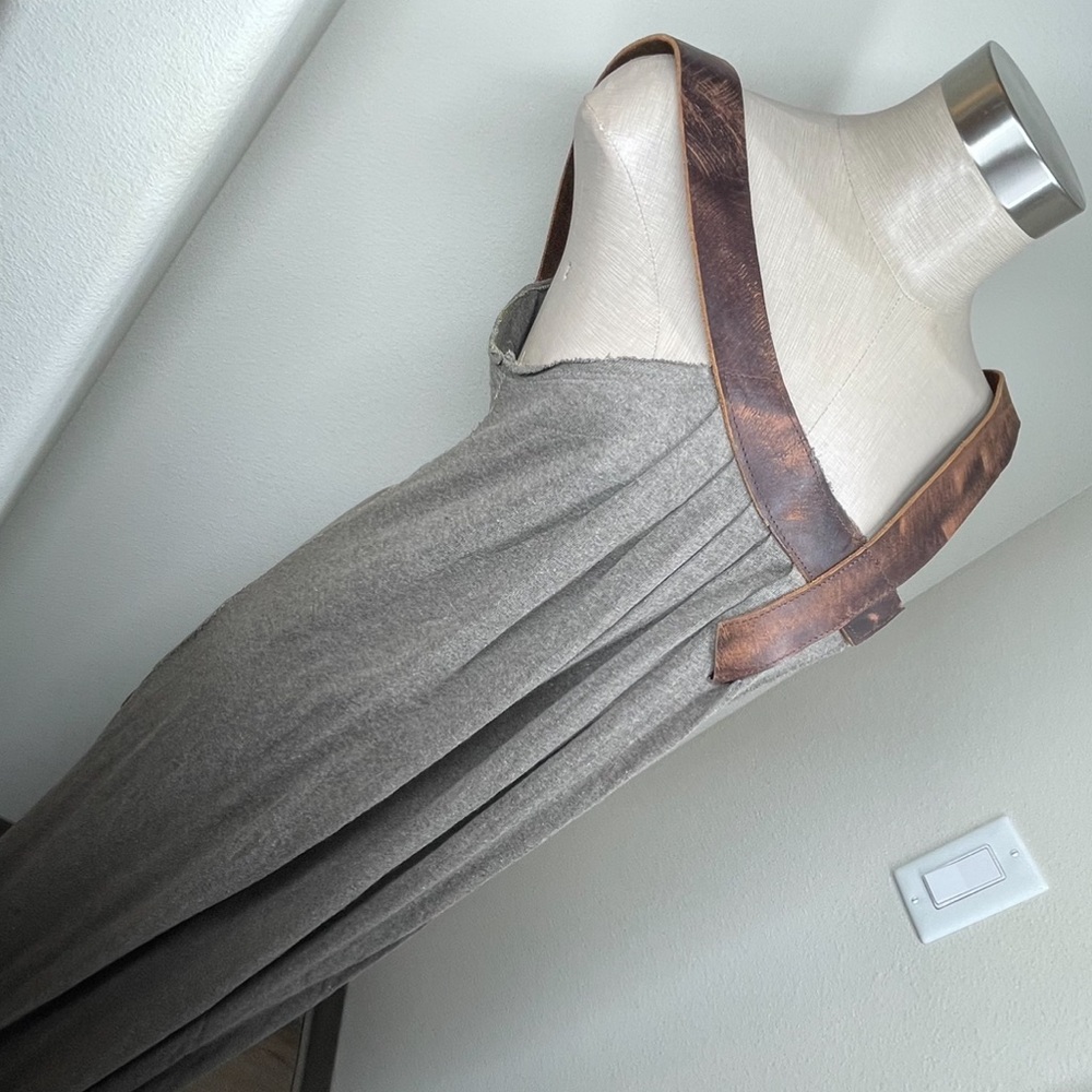 HAZEL BROWN Designer Maxi Dress w Leather Details Size 5